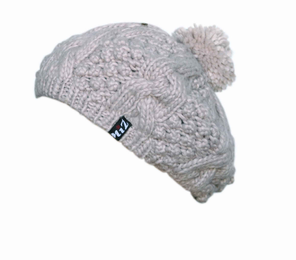 Beige winter hats