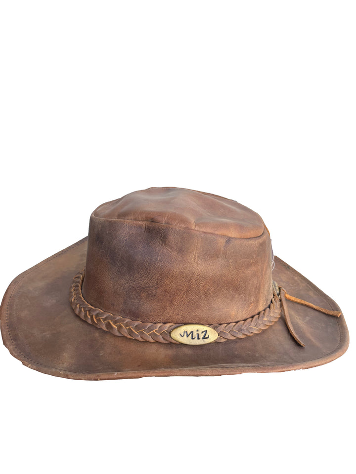 Cowboyhut Herren Original, Braun in getragener Optik