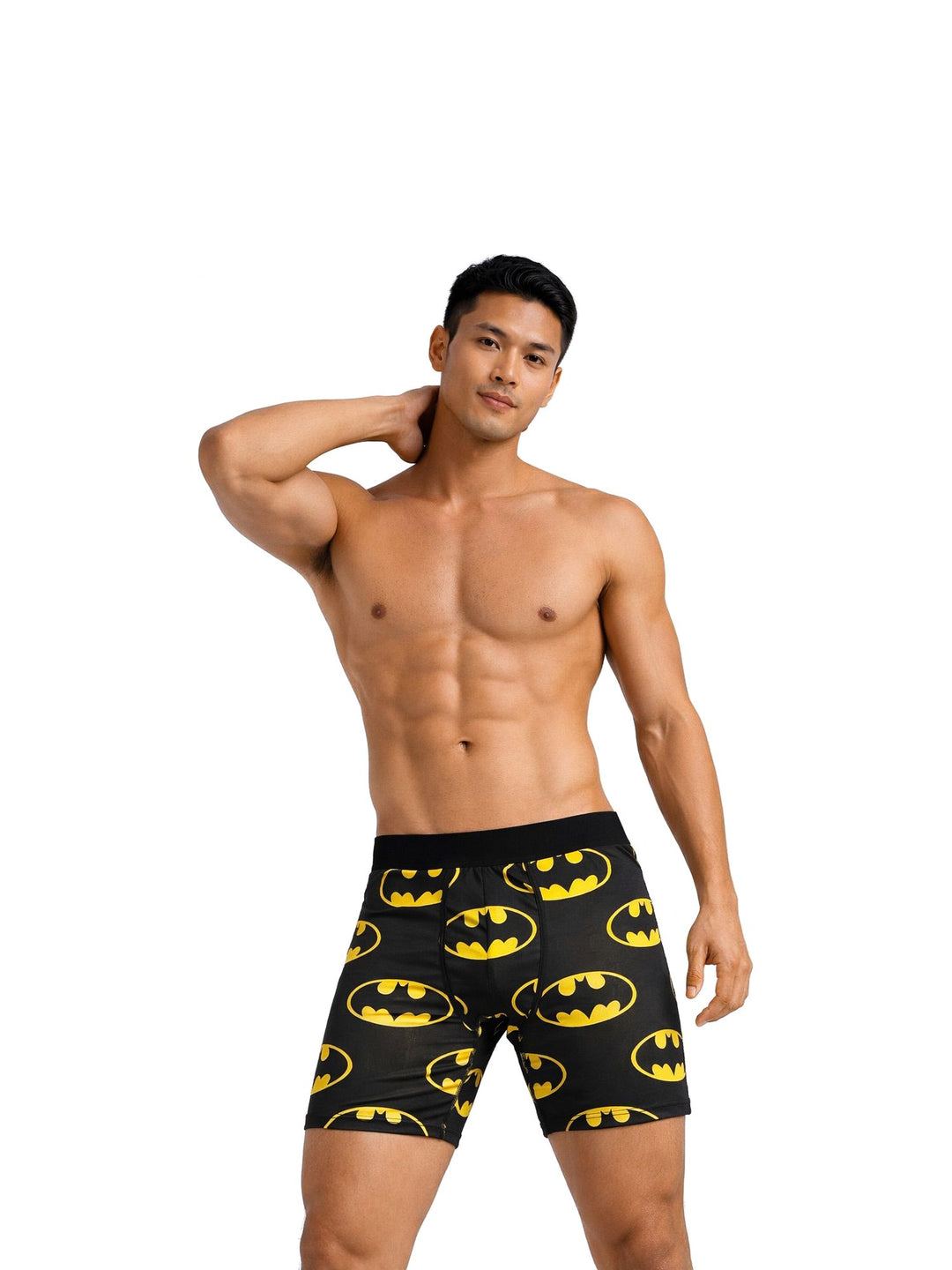 Men's Boxer Briefs with Yellow Bats on Black, view 2