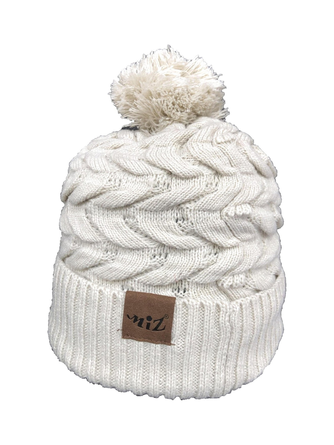 Irene Mütze mit Wellenmuster in Offwhite