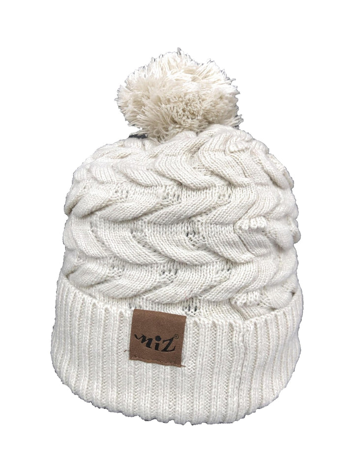 Irene Mütze mit Wellenmuster in Offwhite