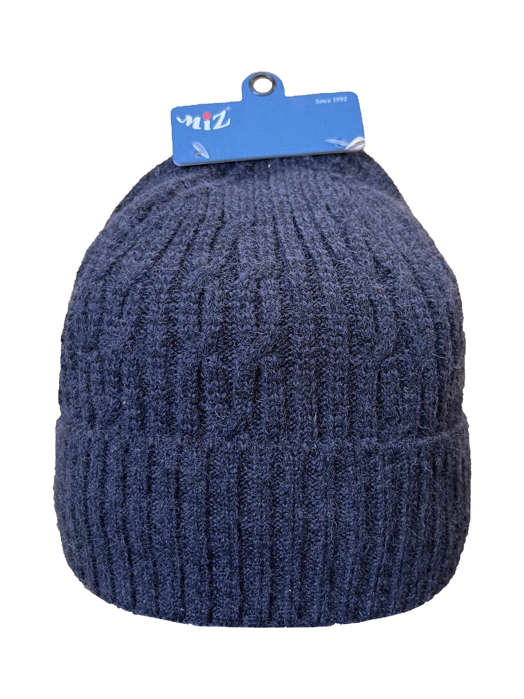 Damen-Strickmütze mit Strukturmuster in Anthrazit