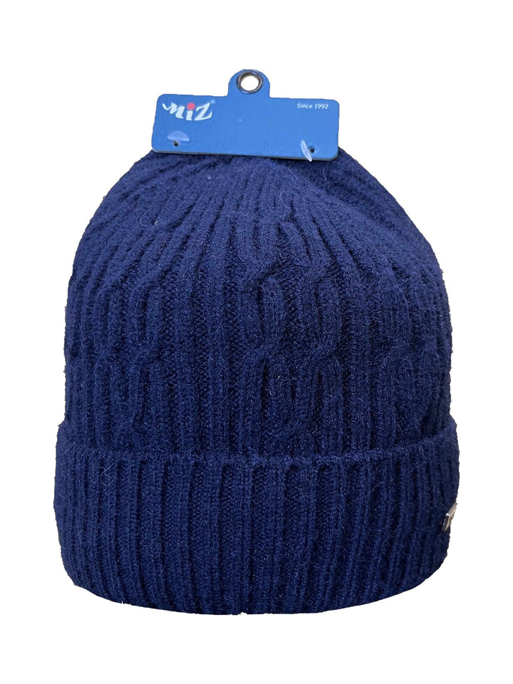 Women's textured knit hat in blue