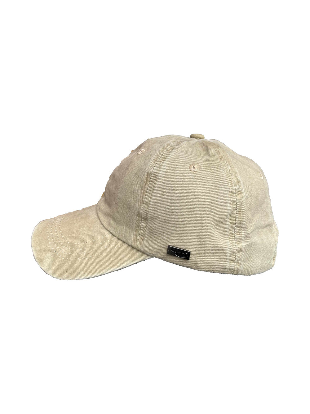 Men's washed-look baseball cap in beige