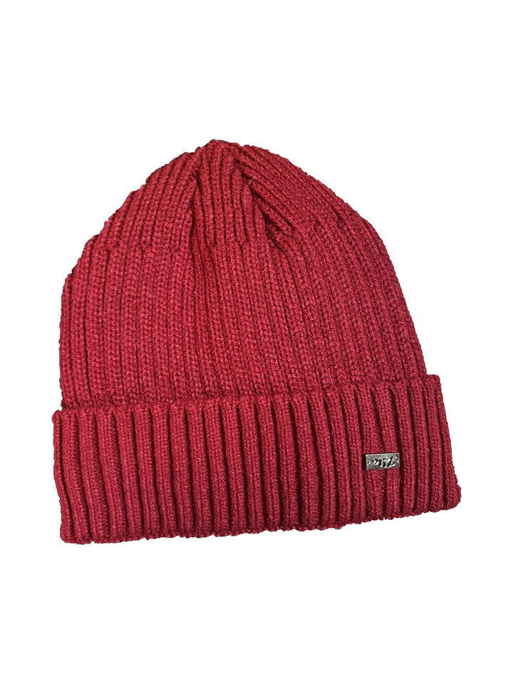 Men's ribbed beanie in red