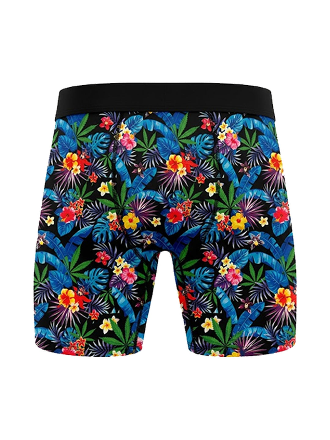 Men's Boxer Briefs Tropical Flowers on Black, view 1