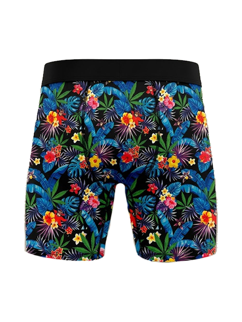 Men's Boxer Briefs Tropical Flowers on Black, view 2