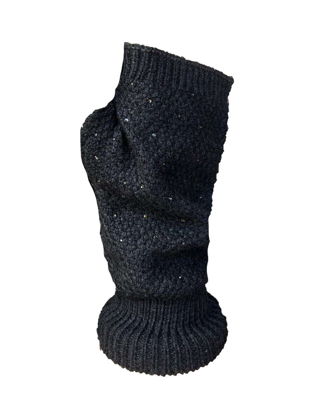Fingerlose Strickhandschuhe in Anthrazit