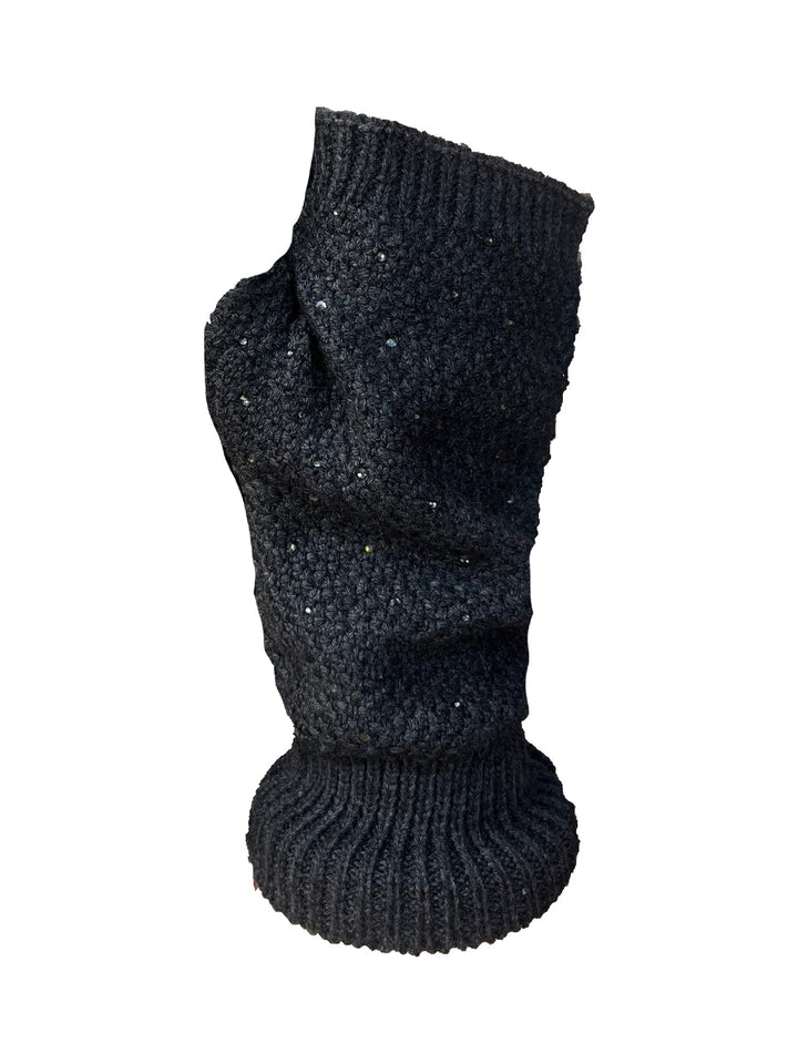 Fingerlose Strickhandschuhe in Anthrazit
