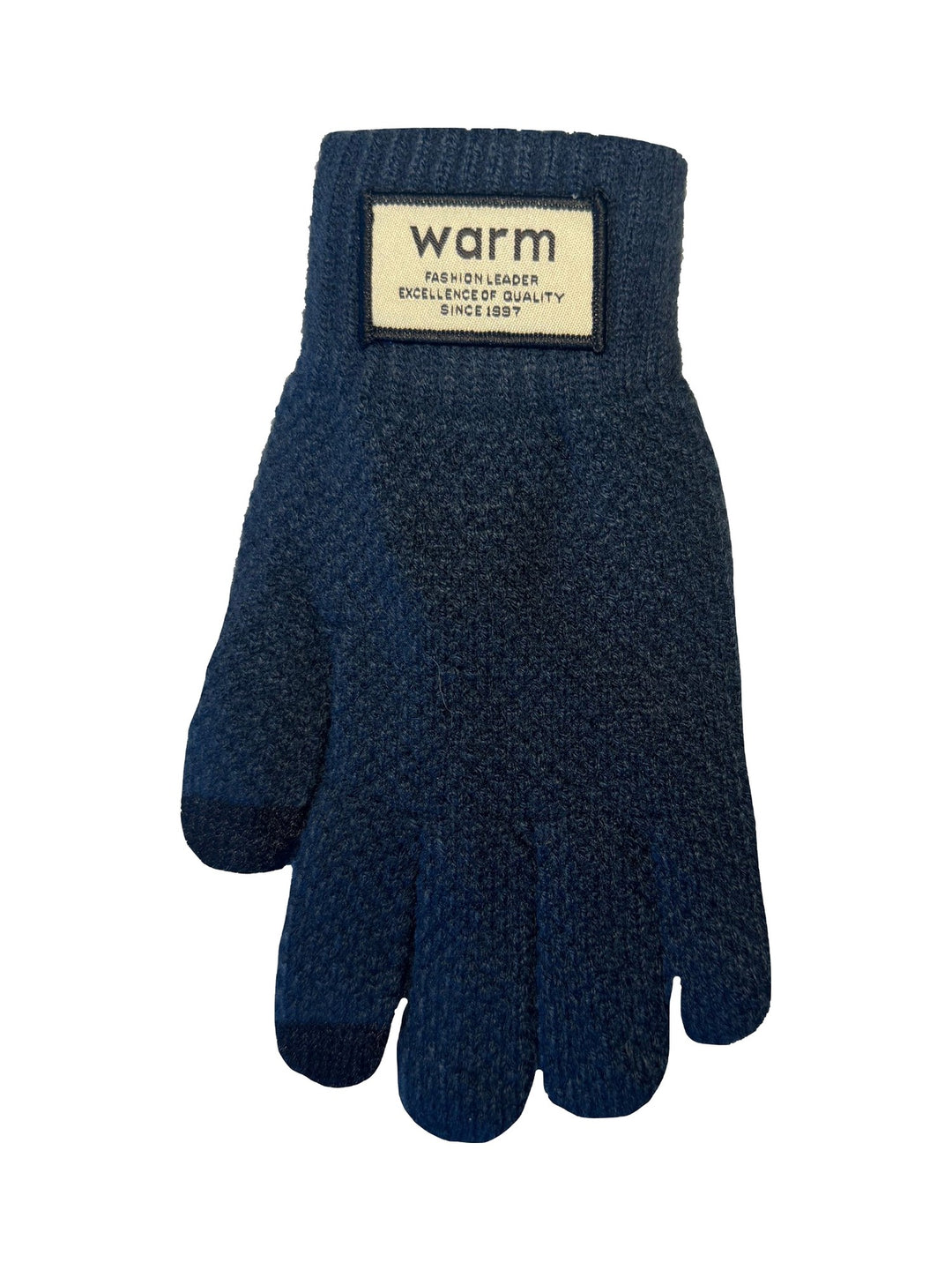 Men's knit touchscreen gloves in blue