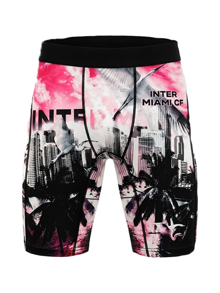 Men's Boxer Briefs Skyline in Pink, Black and White, view 2