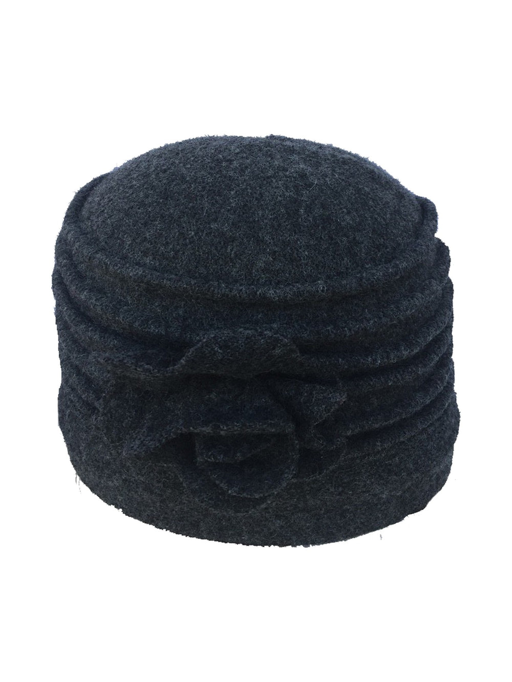Carla Damenhut mit Blütenapplikation in Schwarz