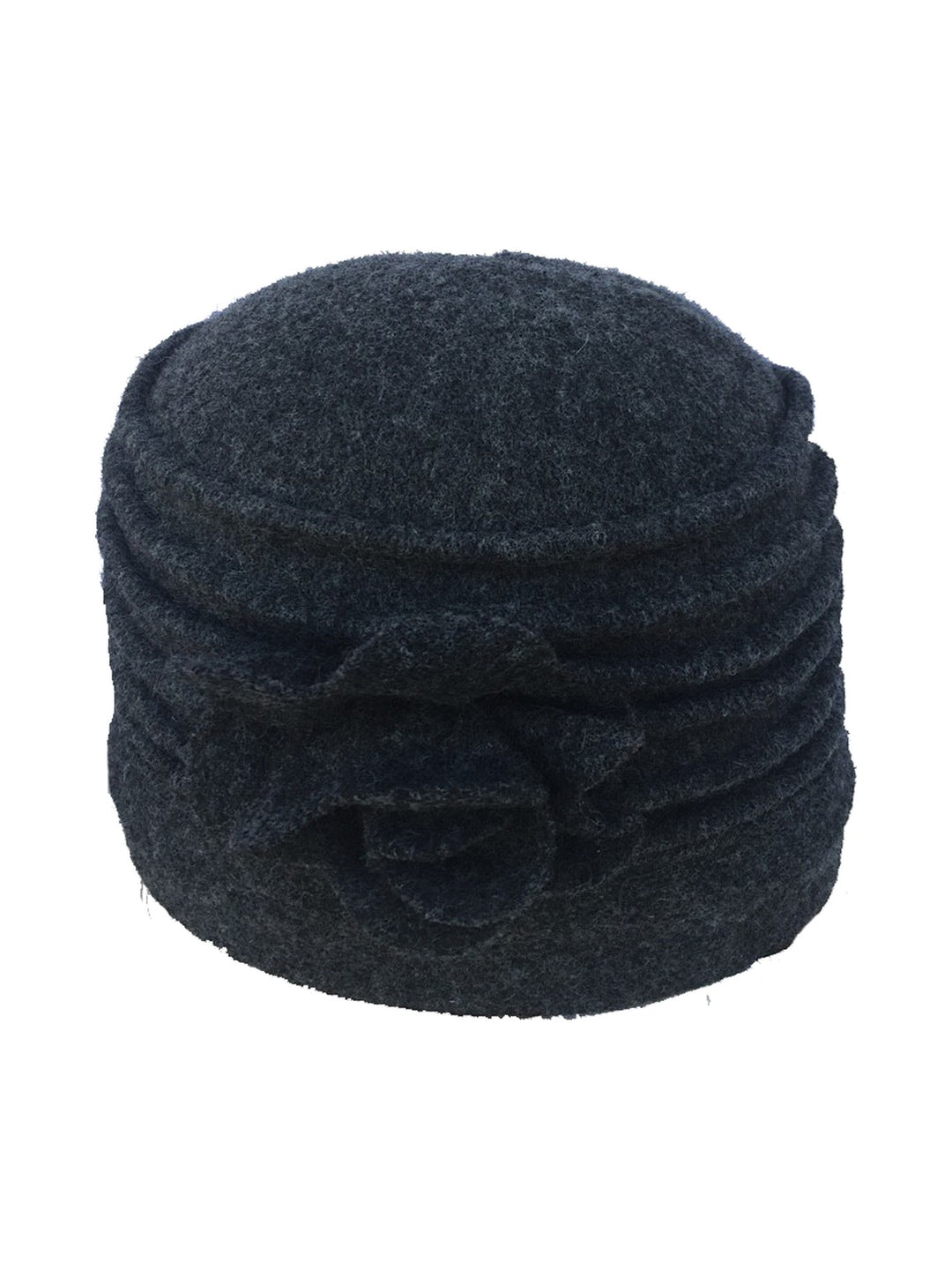 Carla women's hat with flower appliqué in black