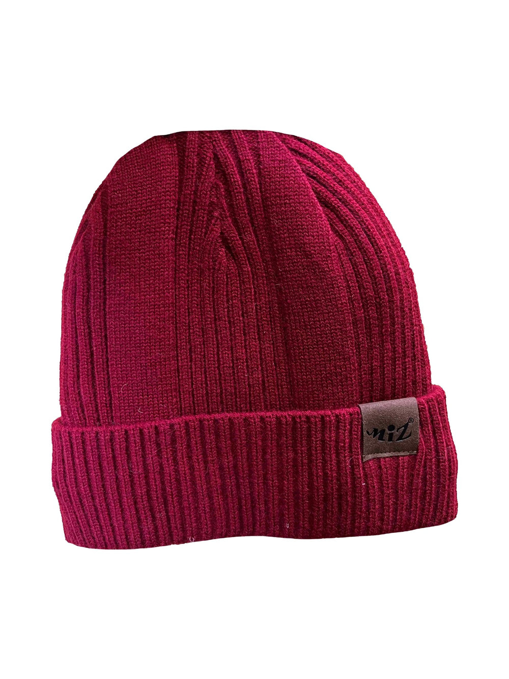 Lazu faux-fur lined ribbed beanie in bordeaux