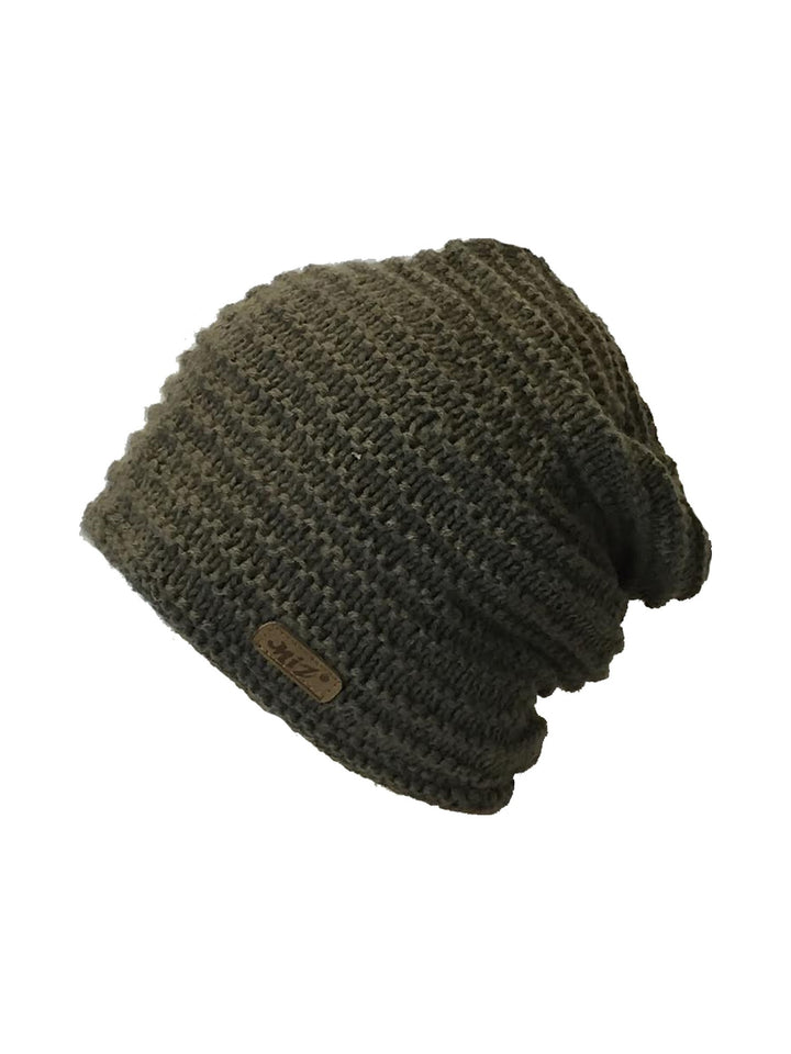 Men's textured long beanie in camel