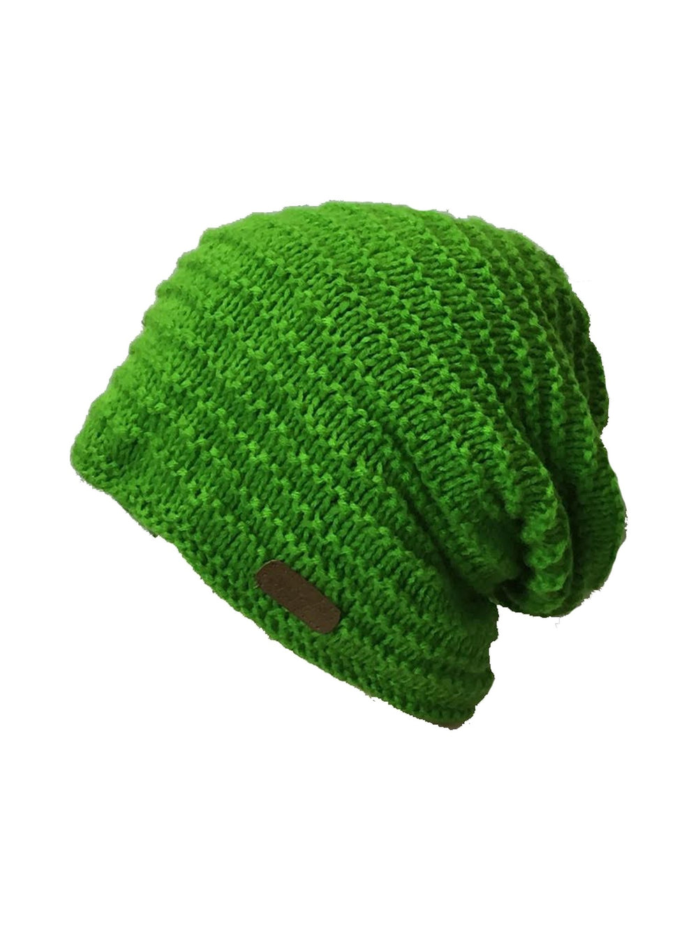 Men's textured long beanie in green