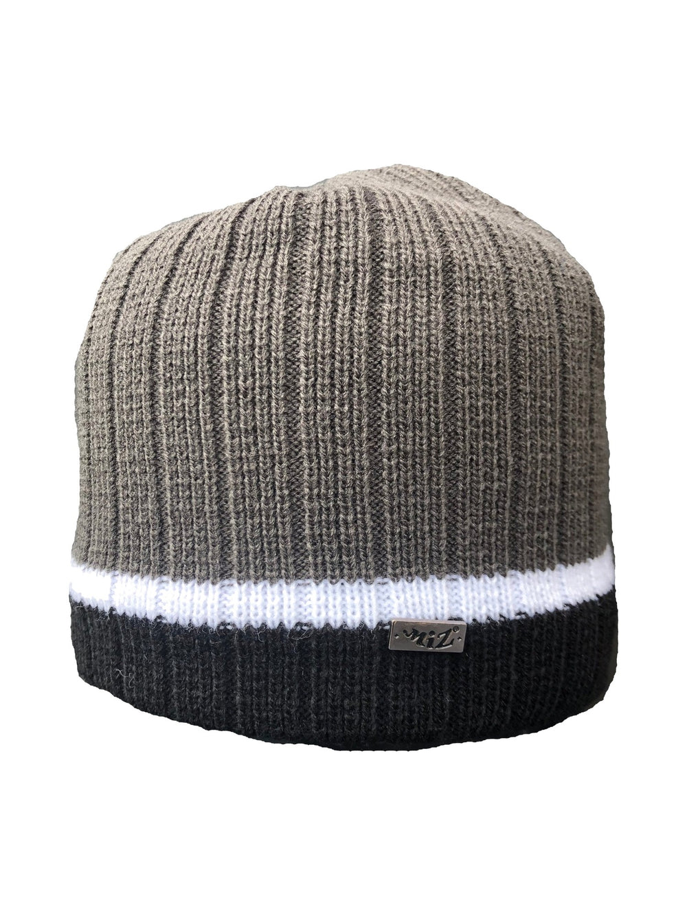 Men's striped beanie in brown