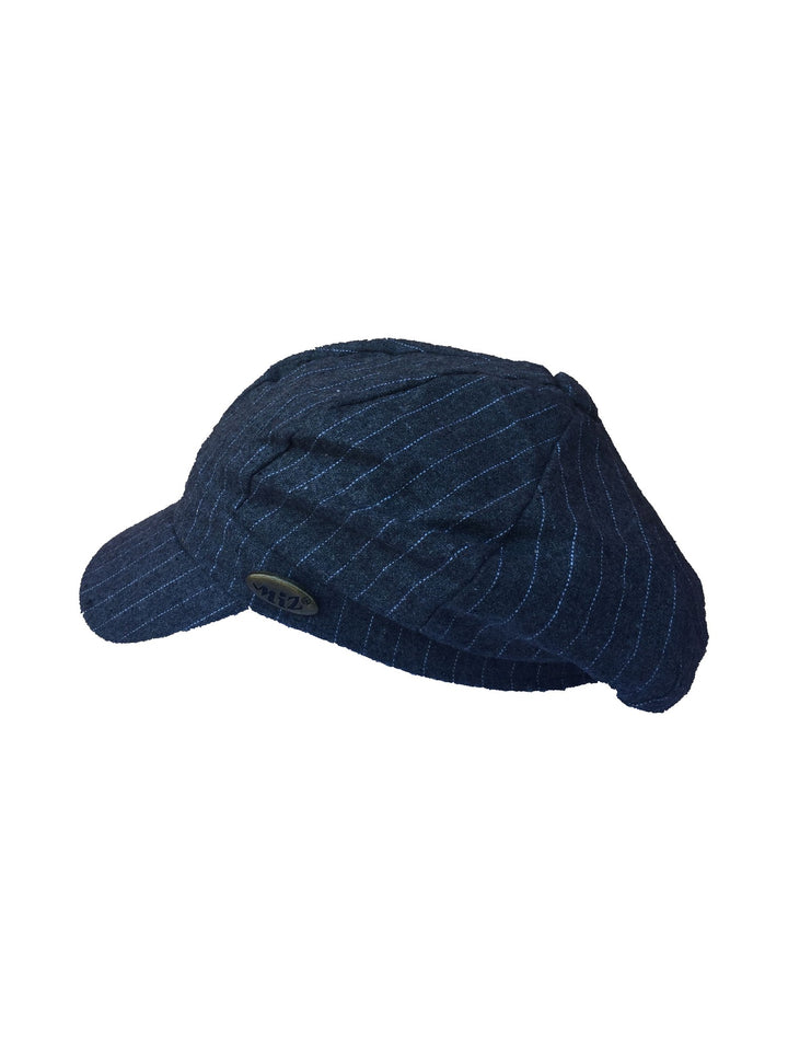 Summer pinstripe flat cap in brown