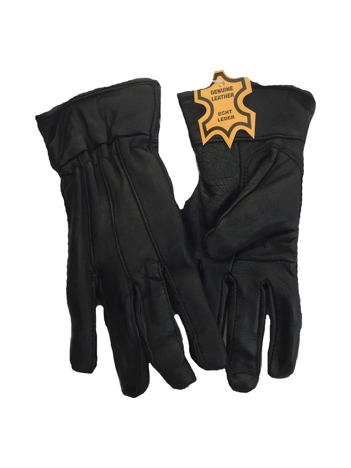 Black men's leather gloves, view 1