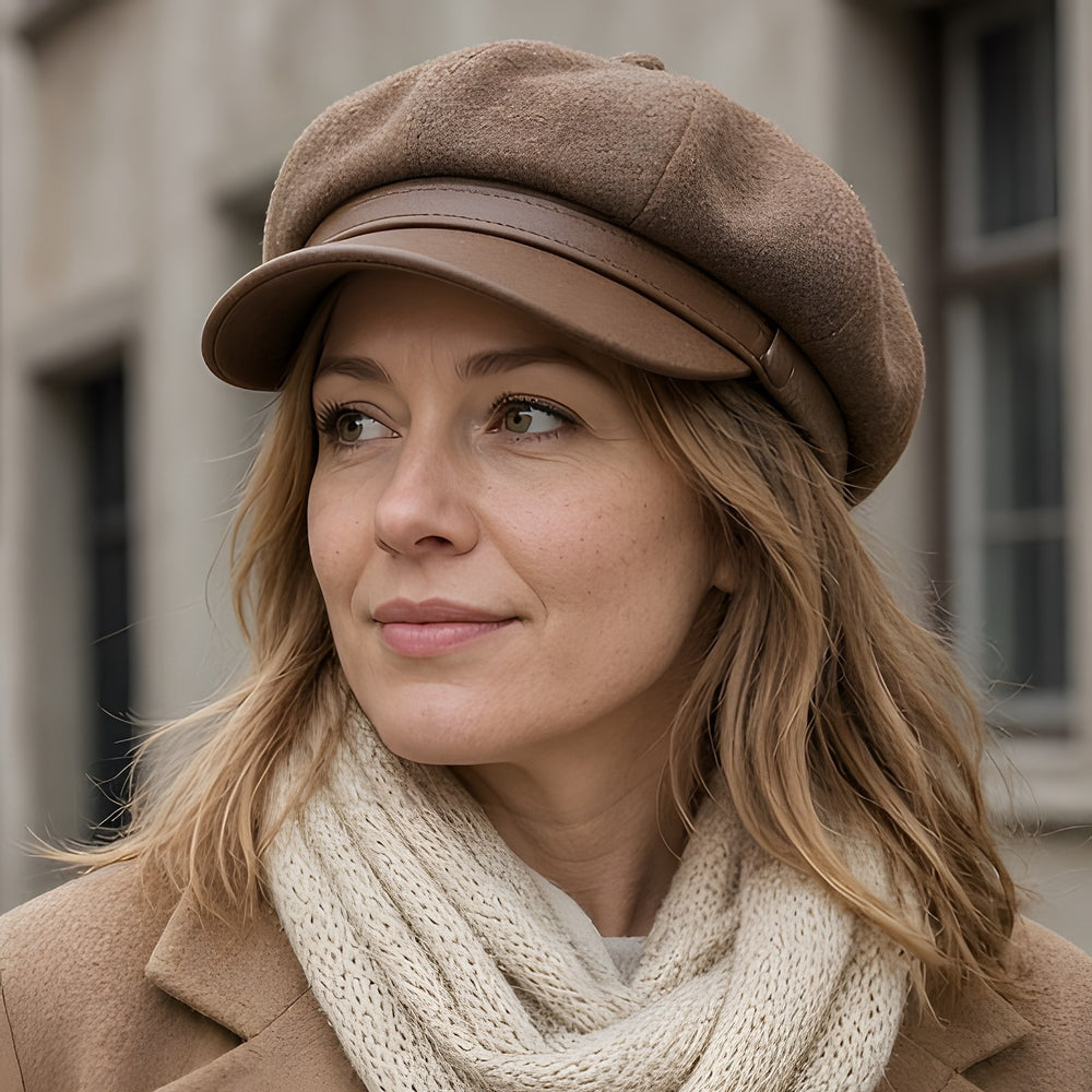Brown kasket cap, city lifestyle (AI-generated)