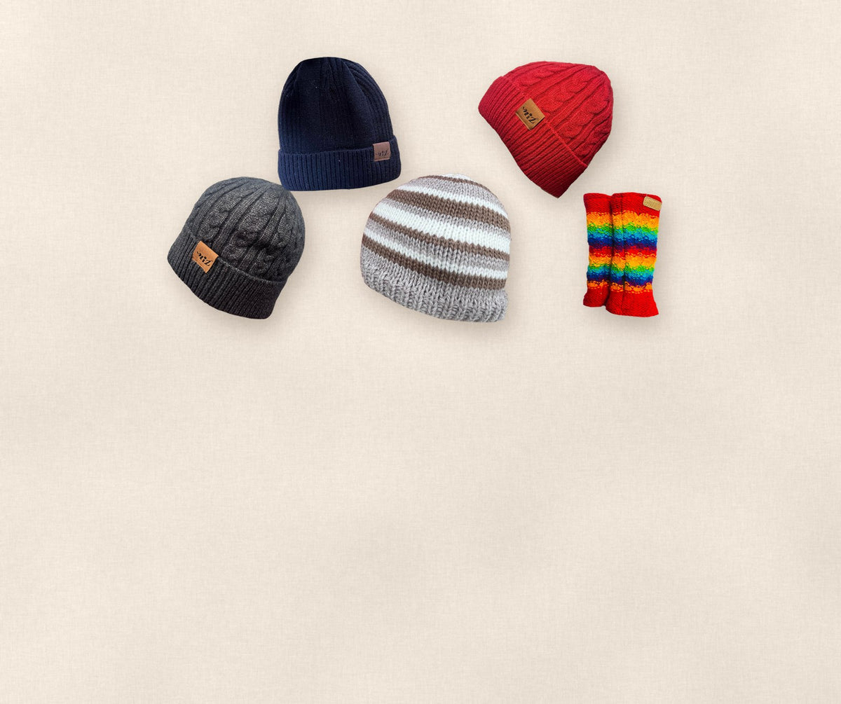 Winter beanies, headbands and wrist warmers from Miz Collection