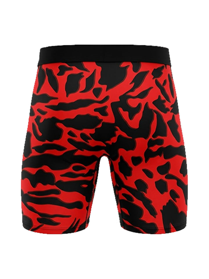 Men's Boxer Briefs Red-Black Camo with Shark Mouth, view 2