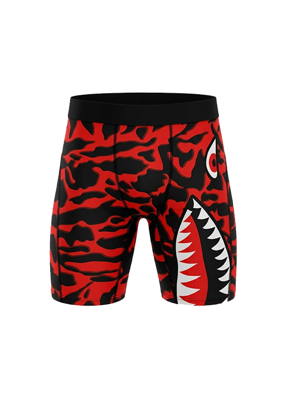 Red Black Shark Camo Boxer Briefs