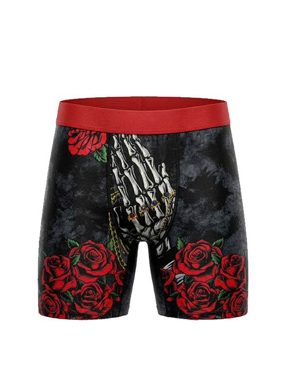 Skeleton Hand Roses Boxer Briefs