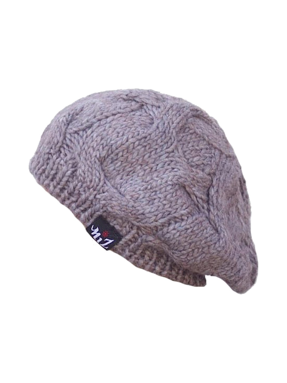 Gestricktes Damen-Peret mit Zopfmuster in Beige