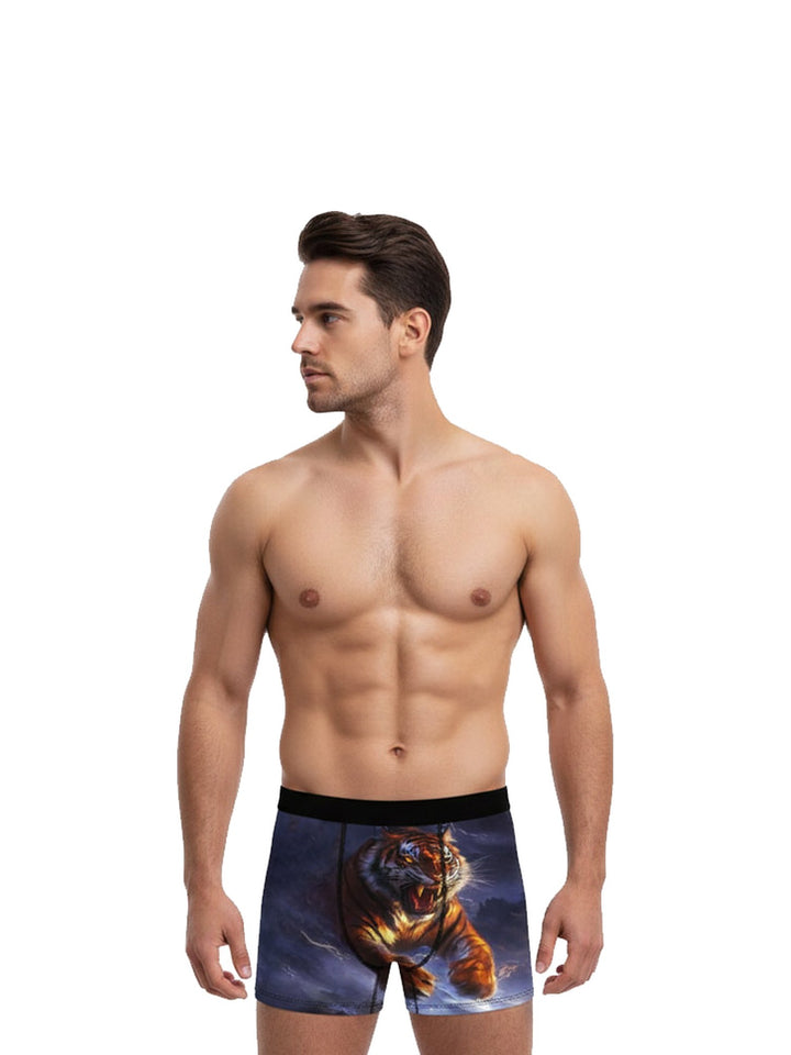 Men's Boxer Briefs Thunder Tiger, Tiger on Navy, view 2