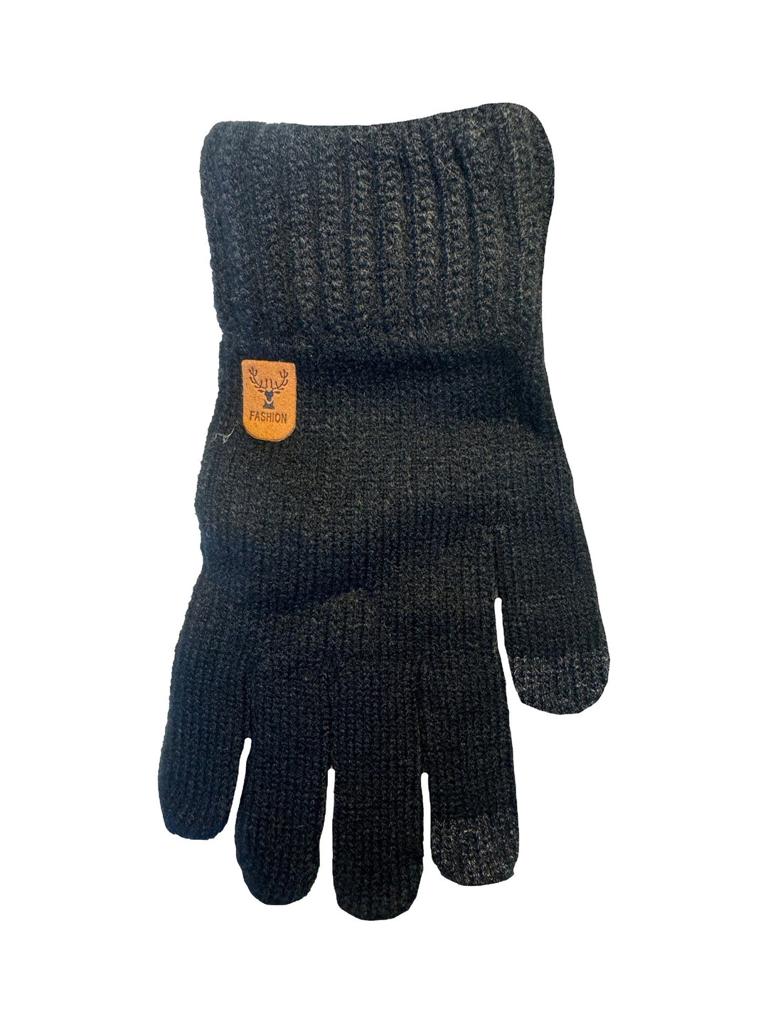 Men's touchscreen gloves with patch in black