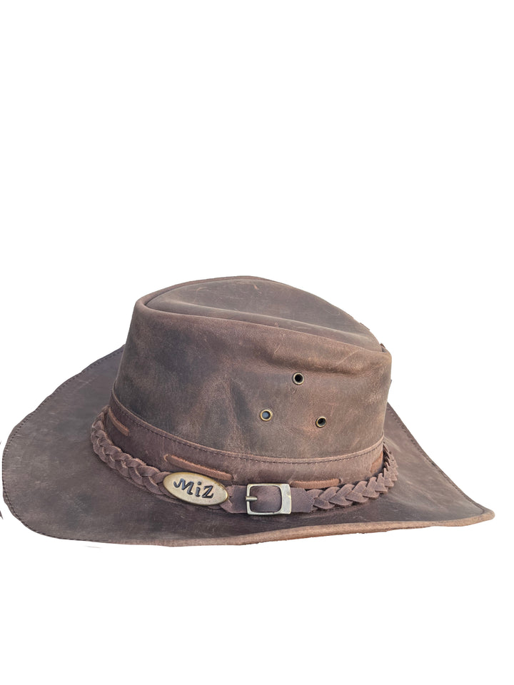 Women's Brown Western Hat with Belt Band