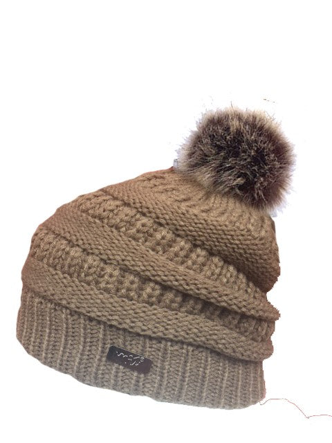 Women's Pom Pom Beanie, Womens beanie hat with pom pom, Women's black pom pom hat, White beanie with pom pom